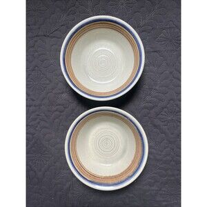 Metlox Poppytrail Vernon Bandero Stoneware 2pc 6 3/8" Cereal Bowls 1969-1979